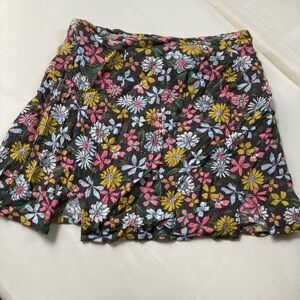 Volcom XS happy daze Black Floral ditsy Mini Skirt Coquette Boho Y2K Skater